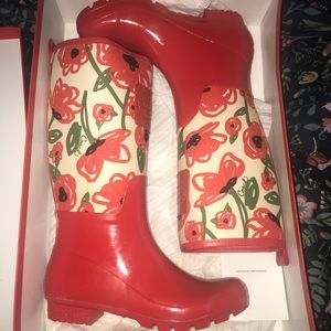 COACH Poppy Rain Boots (Never Worn w/ Box)🌧☔️